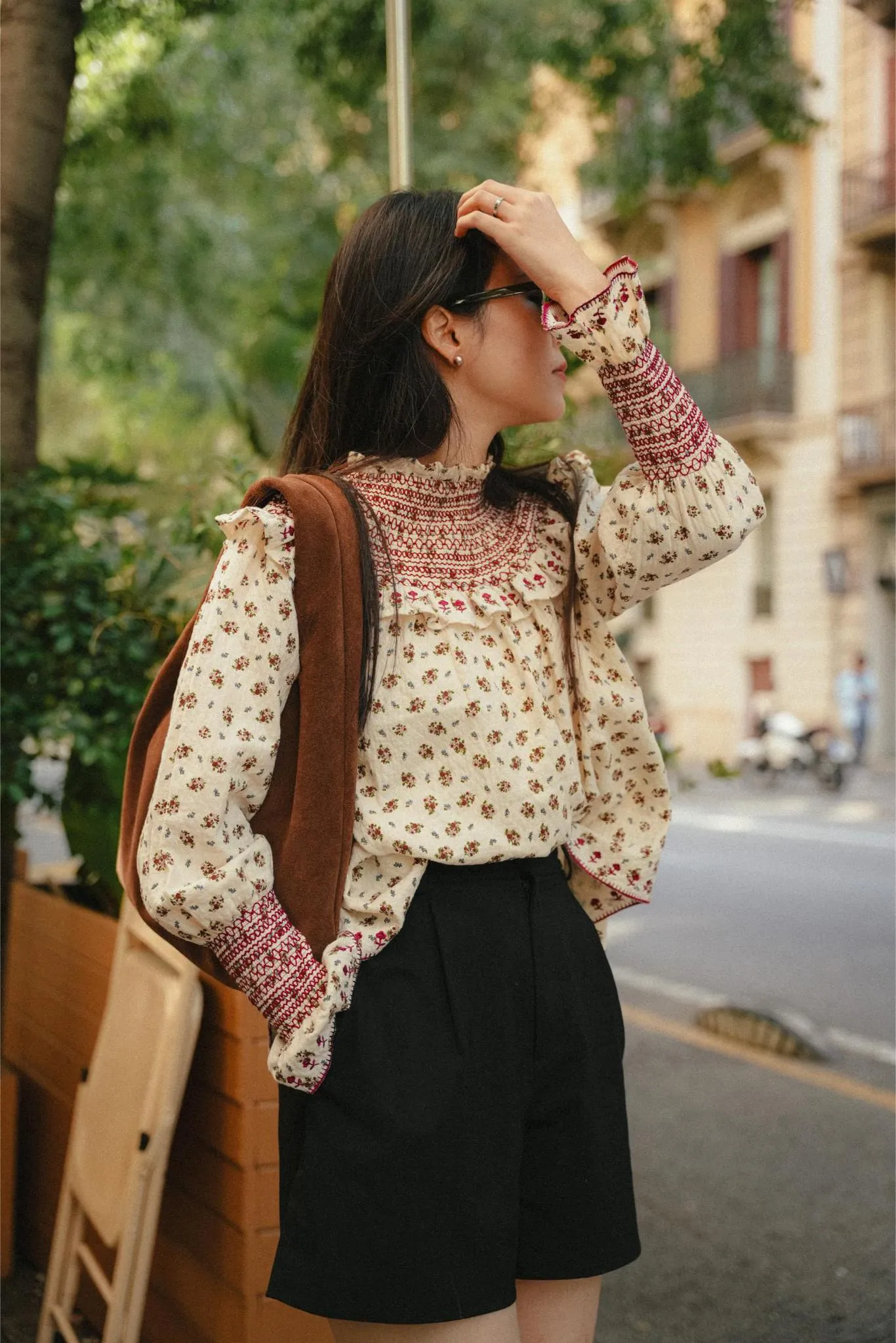 CARO KURUNG IN BURGUNDY FLORAL