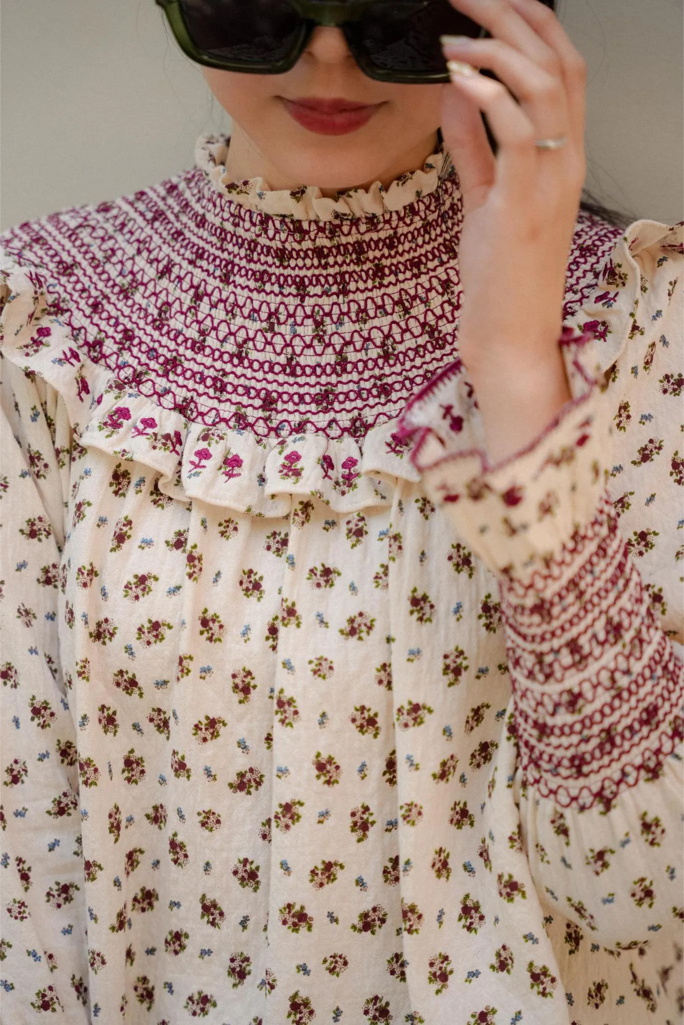 CARO KURUNG IN BURGUNDY FLORAL