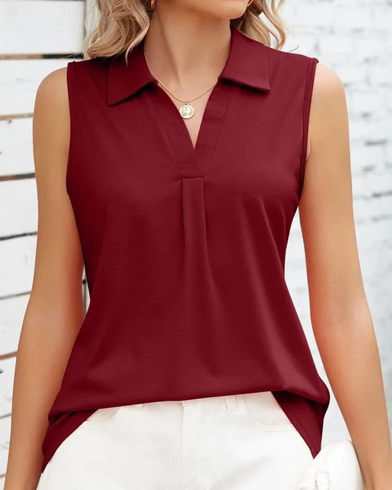 Carrie | Lightweight Sleeveless Blouse for a Groomed Look
