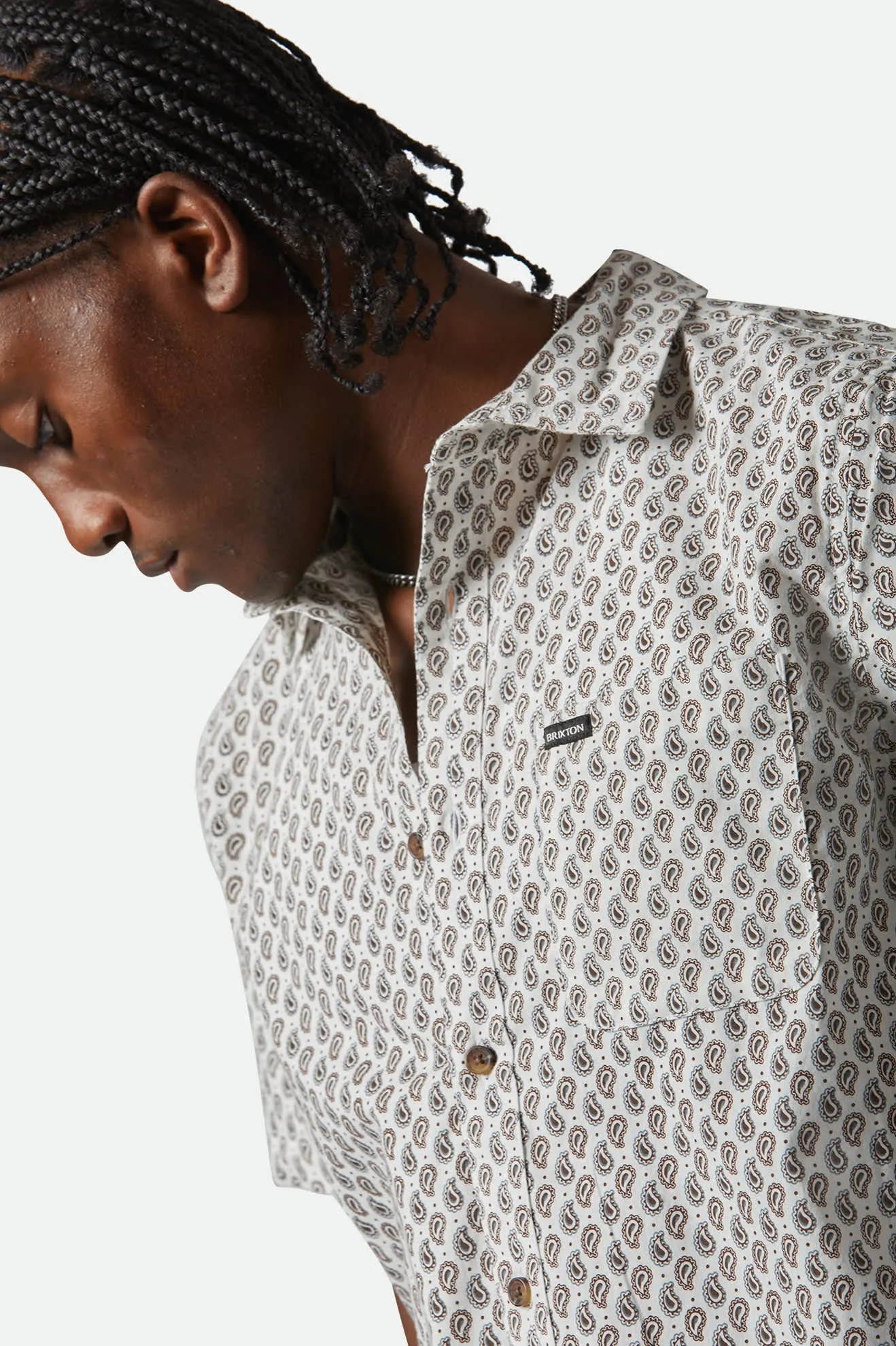 Charter Print S/S Shirt - Off White/Paisley