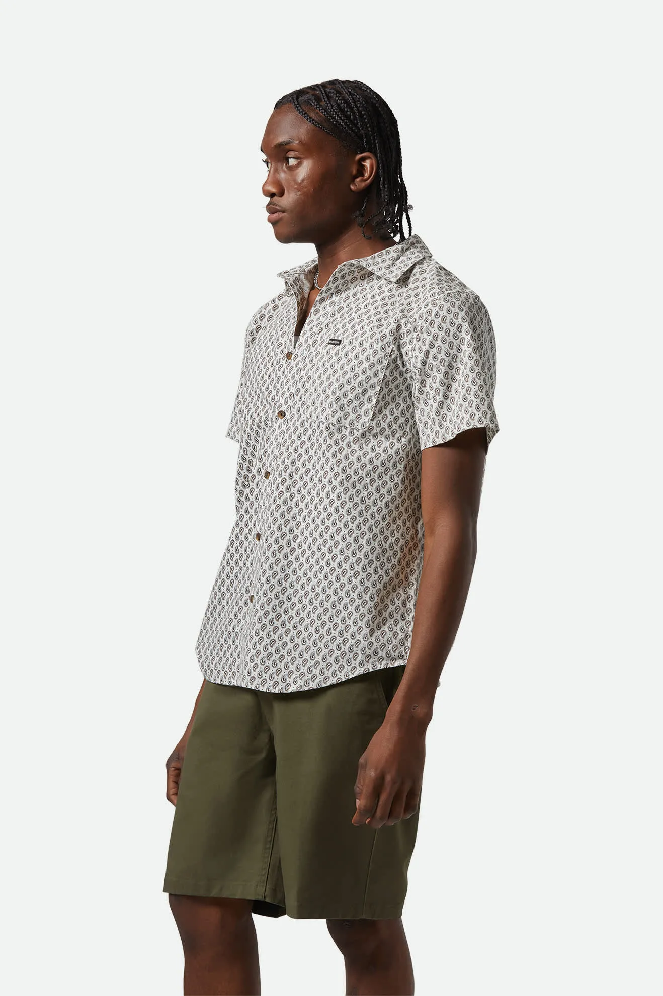 Charter Print S/S Shirt - Off White/Paisley