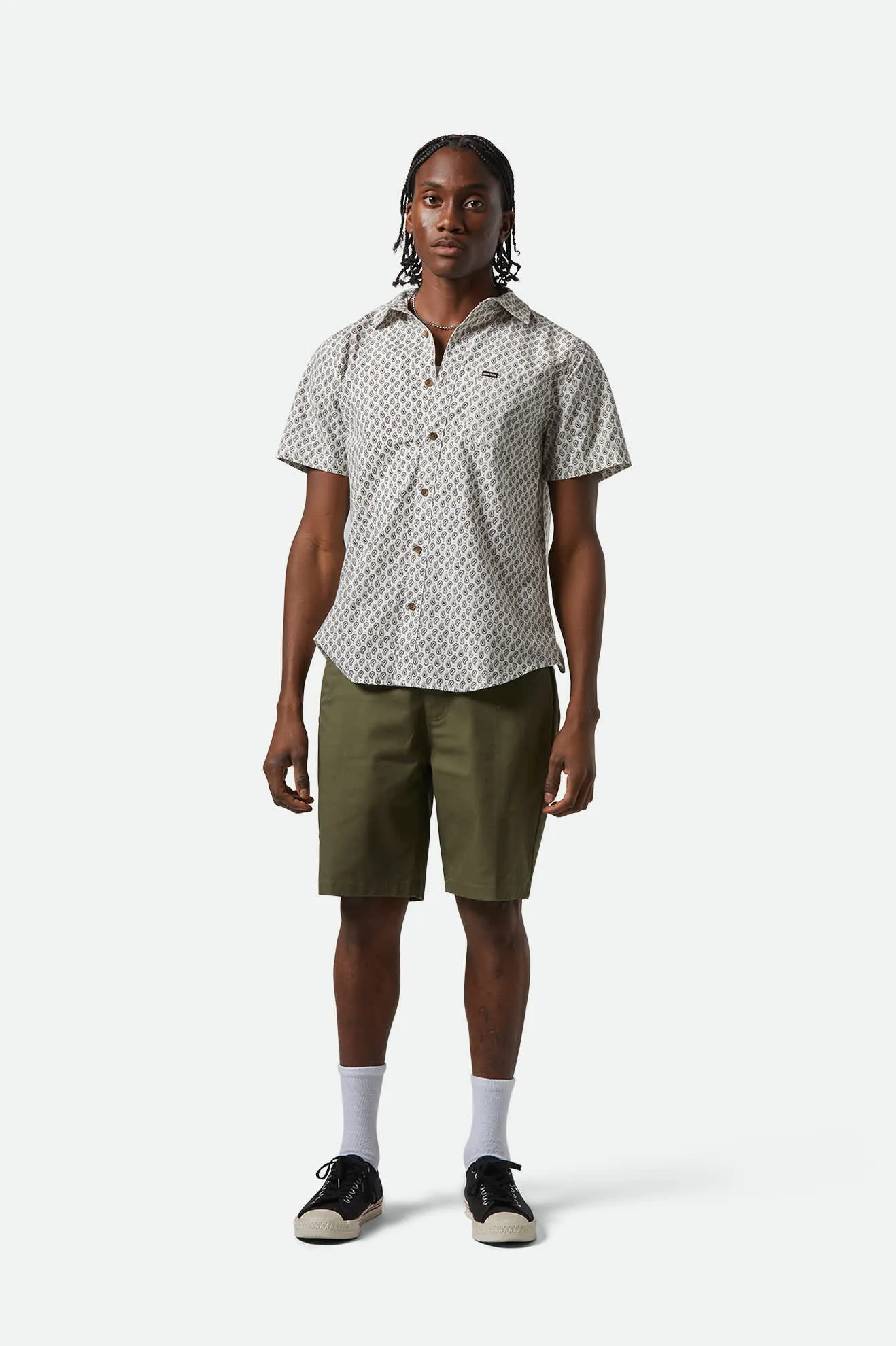 Charter Print S/S Shirt - Off White/Paisley