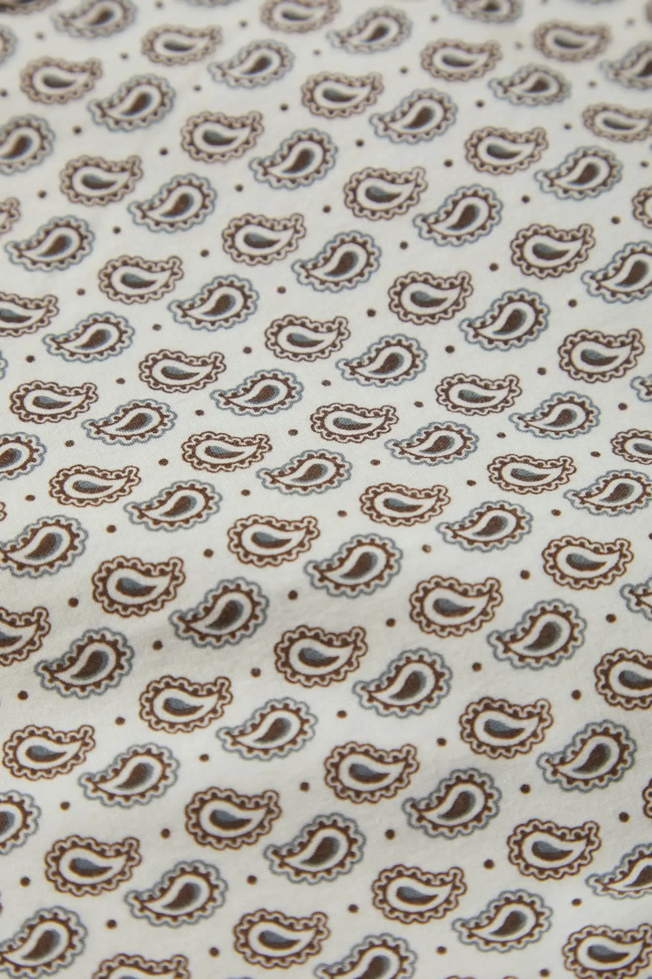Charter Print S/S Shirt - Off White/Paisley