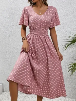 Chastienne - Printed Short Sleeve Casual Dress