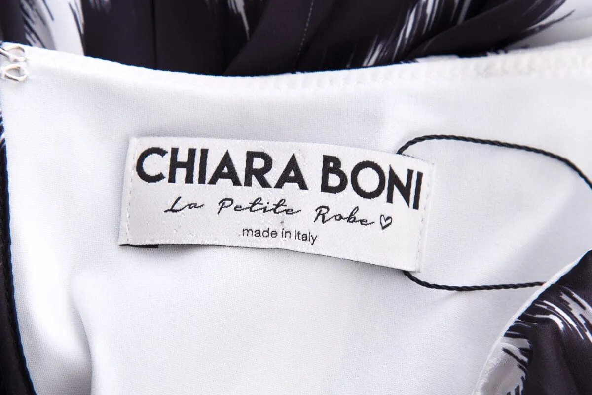 Chiara Boni Black & White Printed Sleeveles Dress SZ 40