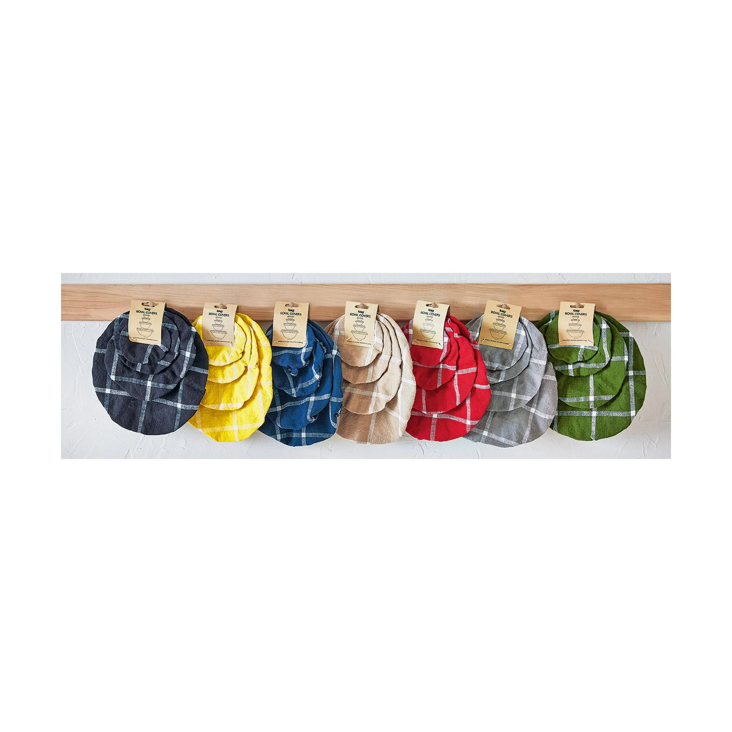 Classic Check Bowl Cover Set of 4 - Foliage