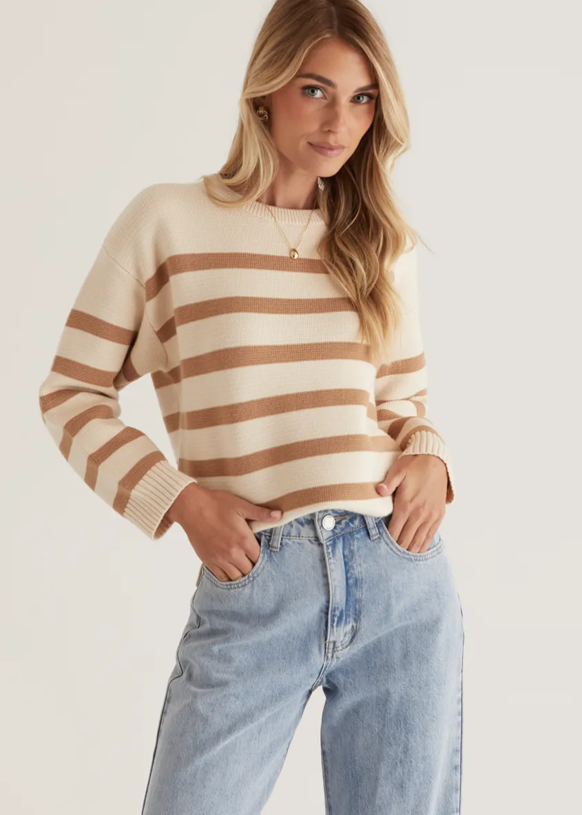 Coastalla Sweater - Beige Stripe