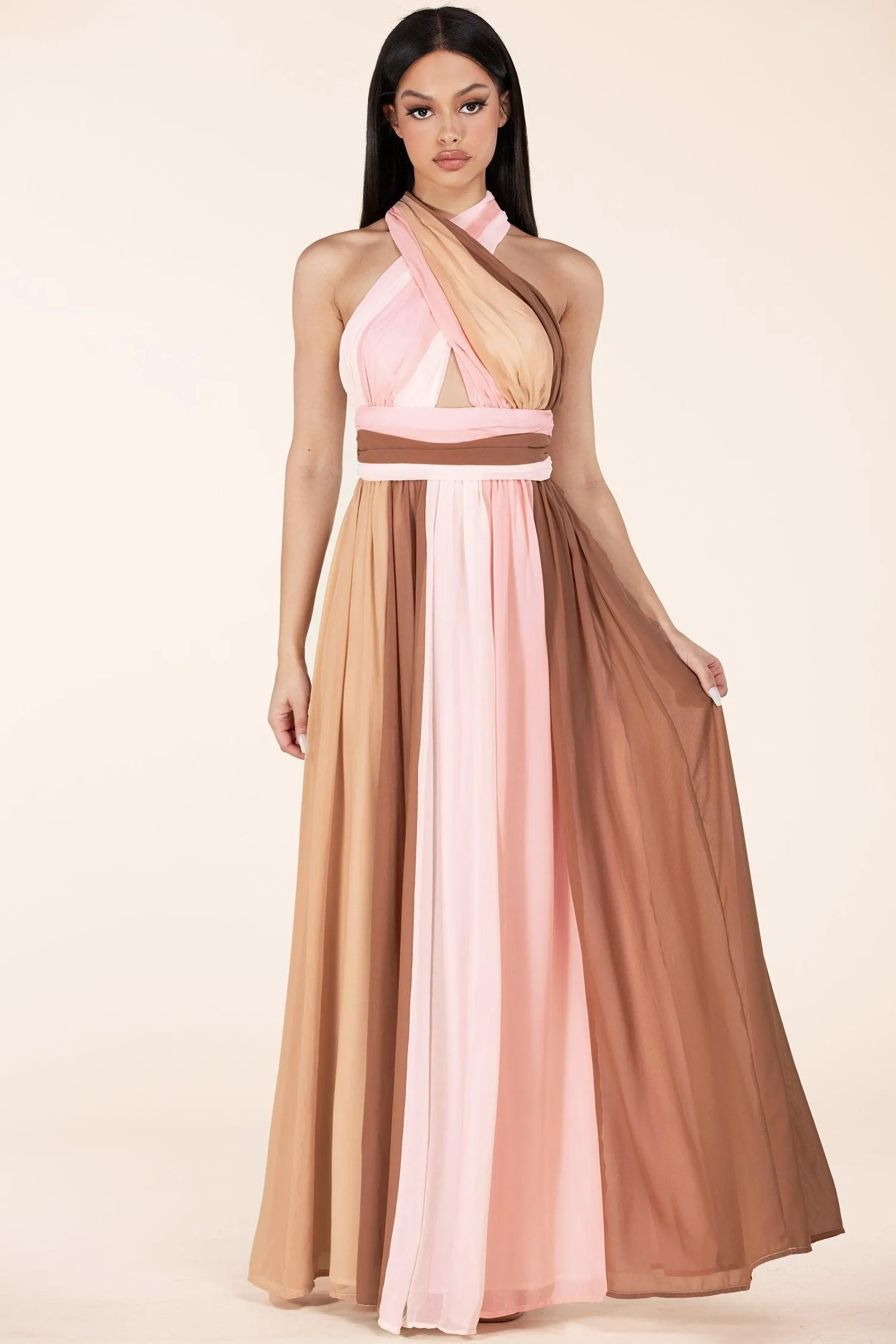 COLORBLOCK MAXI DRESS