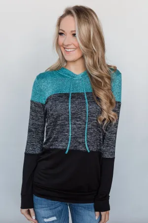 Come Together Color Block Hoodie - Blue & Black