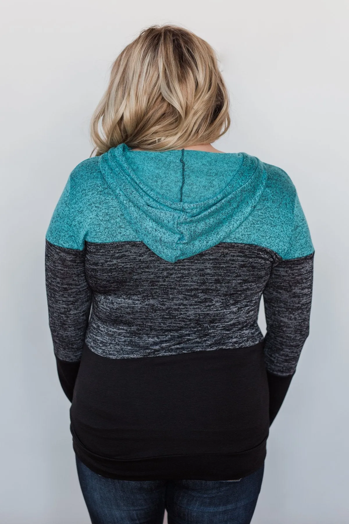 Come Together Color Block Hoodie - Blue & Black