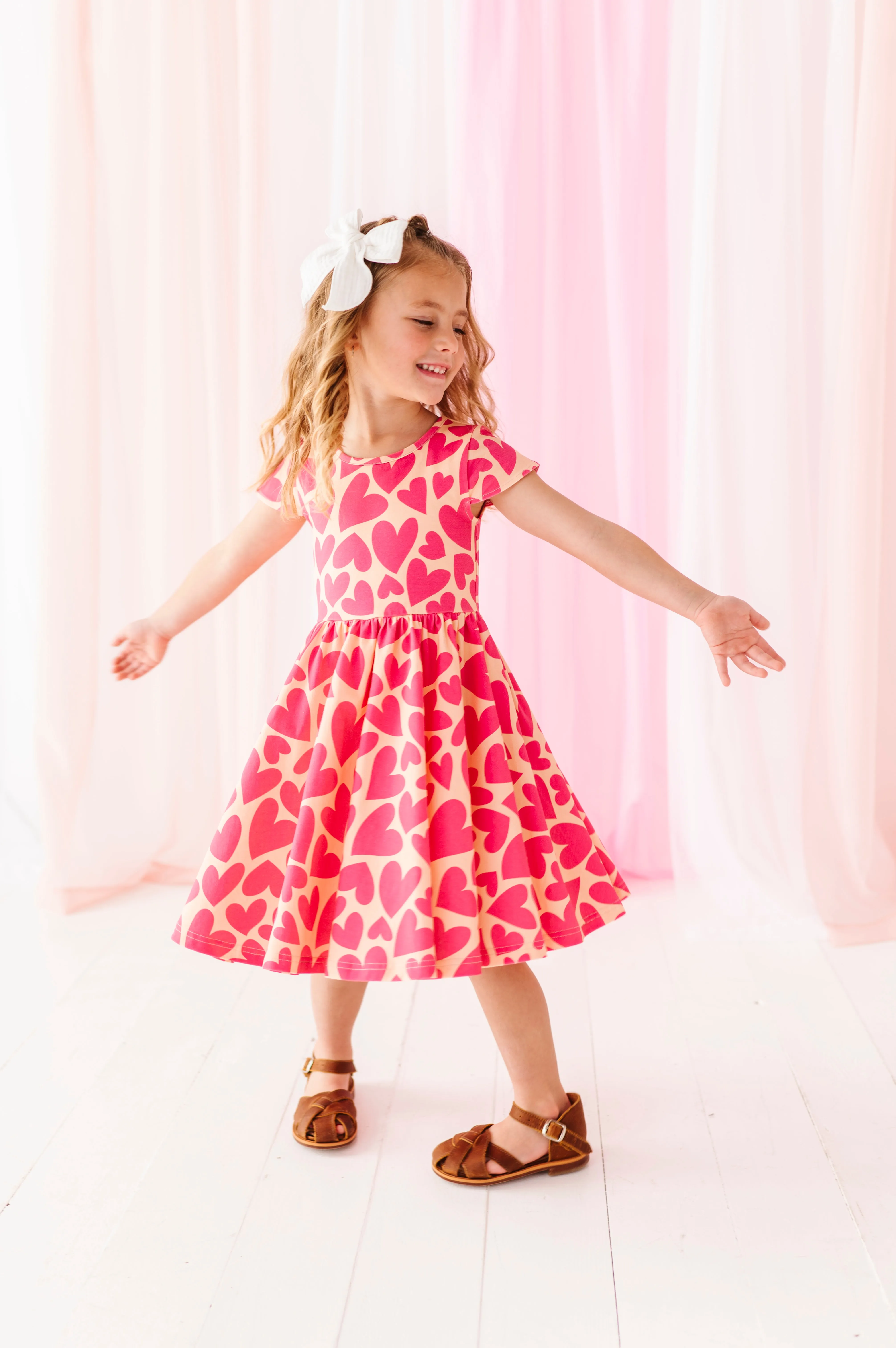Coral Hearts | Heart Back Dress