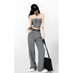 Corset Top and Wide Leg Pants Set for Stylish Outfits