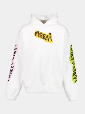 Cotton Hoodie With Graffiti Prints