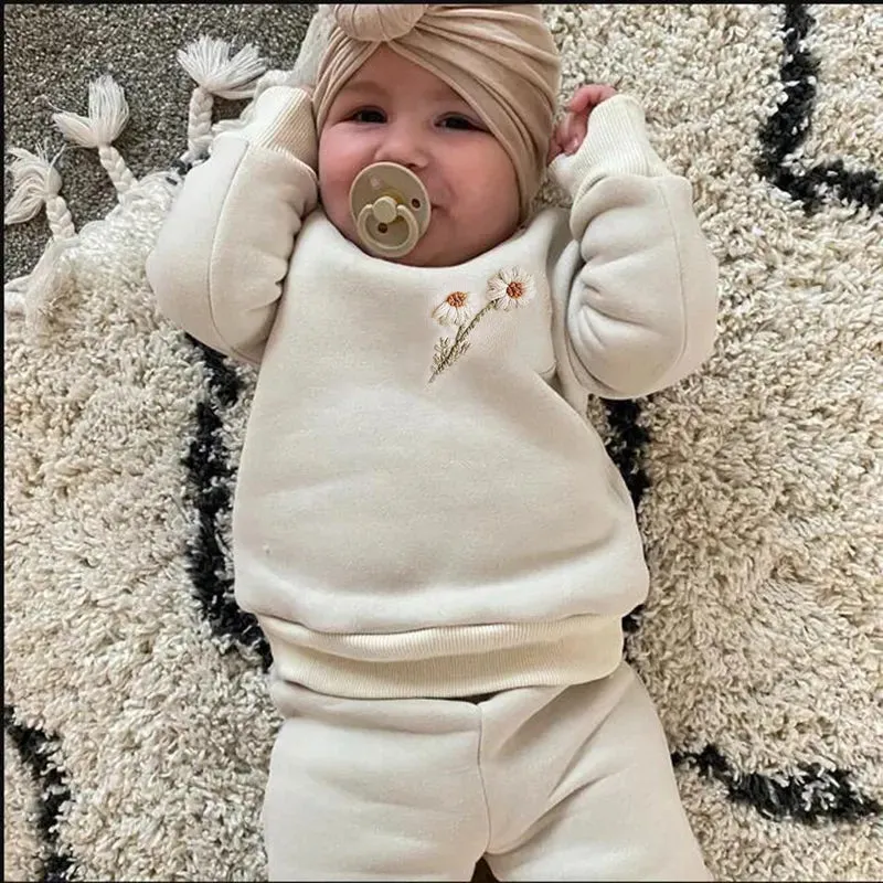 Cozy Embroidered Winter Baby Set