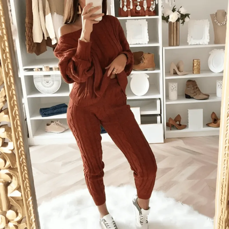 Cozy Knit Two-Piece Activewear Set