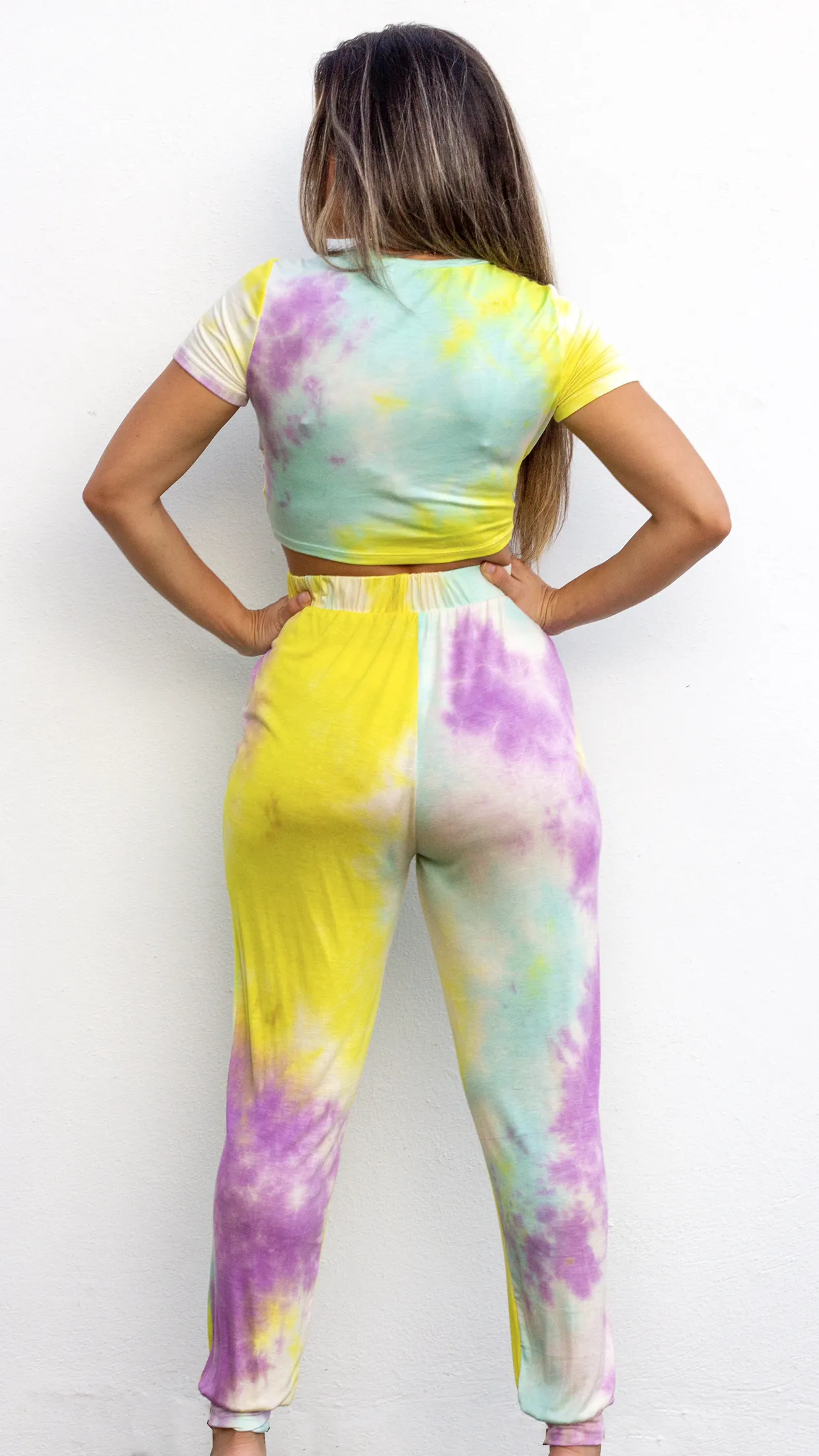 Cozy Livin' Yellow & Lilac Tie Dye Jogger Set