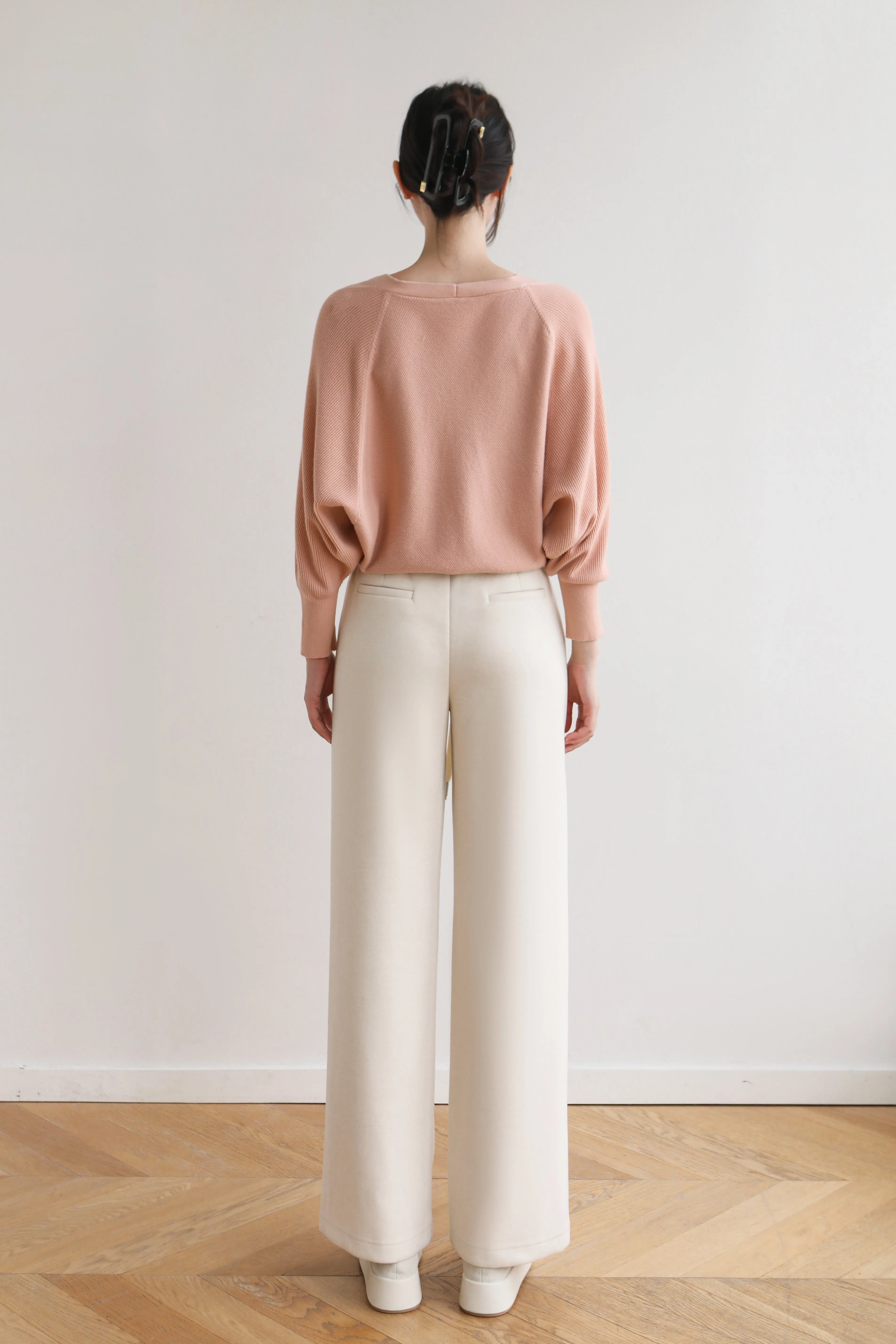 Cozy Wool Acetate Wide Leg Pants