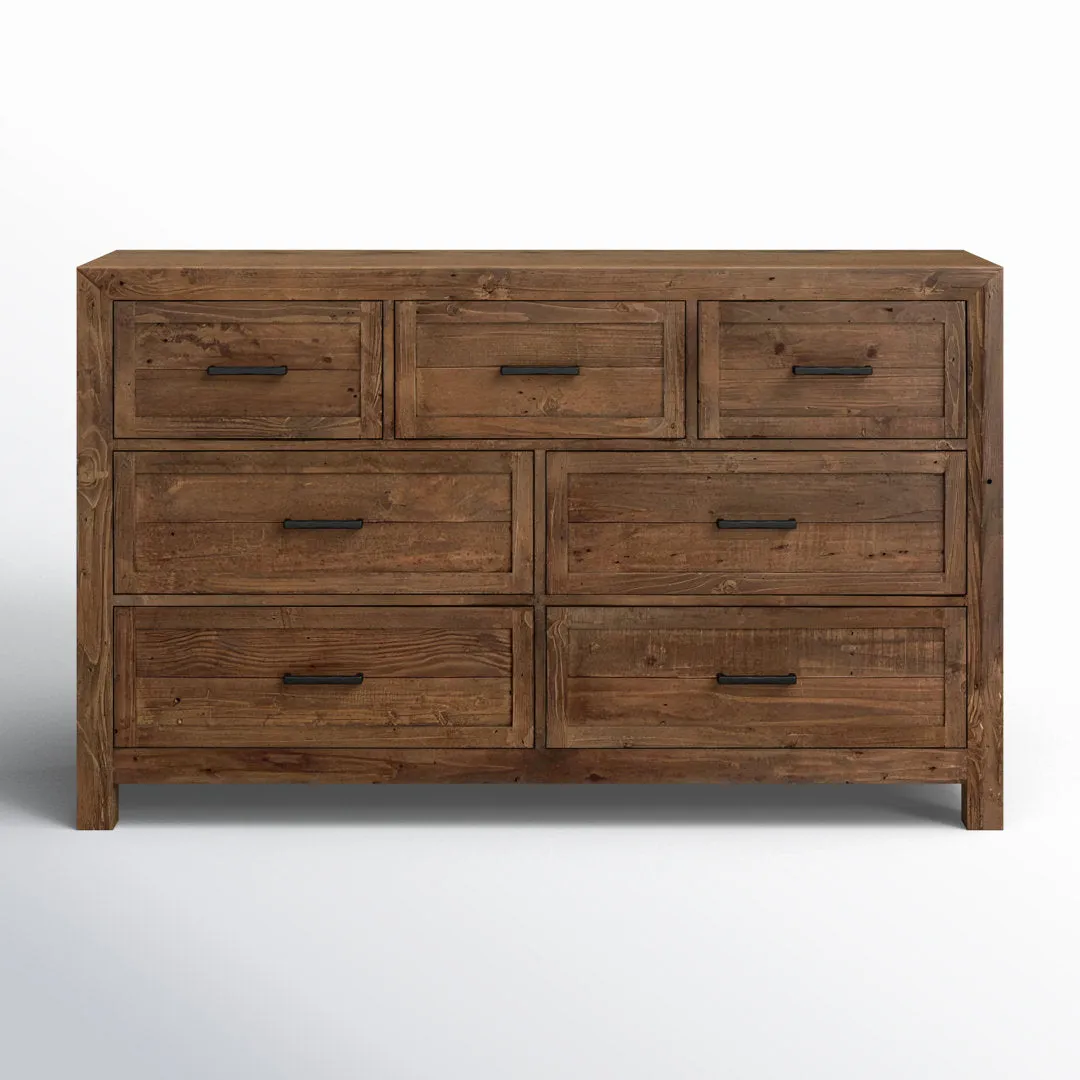 Craigsville 7 Drawer 63" W Solid Wood Dresser Three Posts™