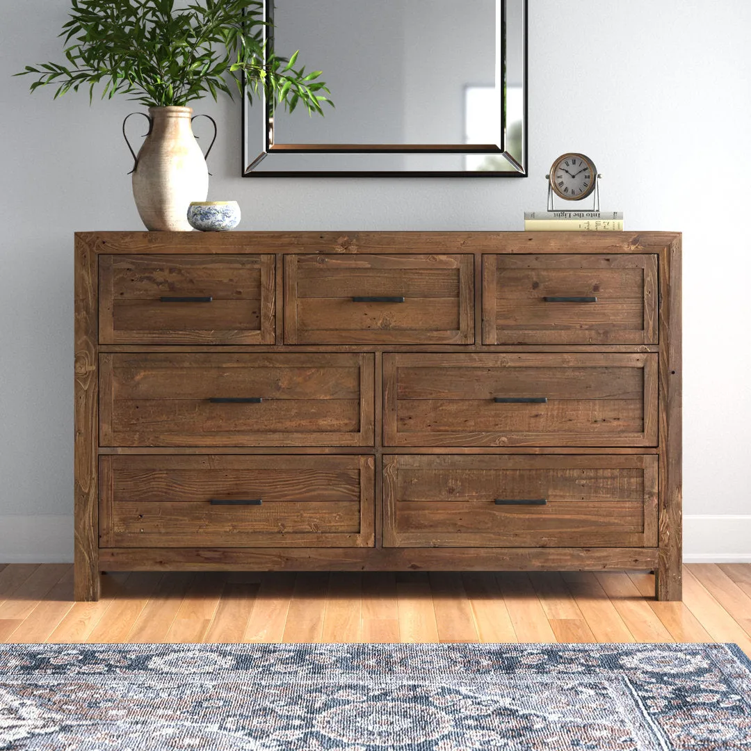 Craigsville 7 Drawer 63" W Solid Wood Dresser Three Posts™