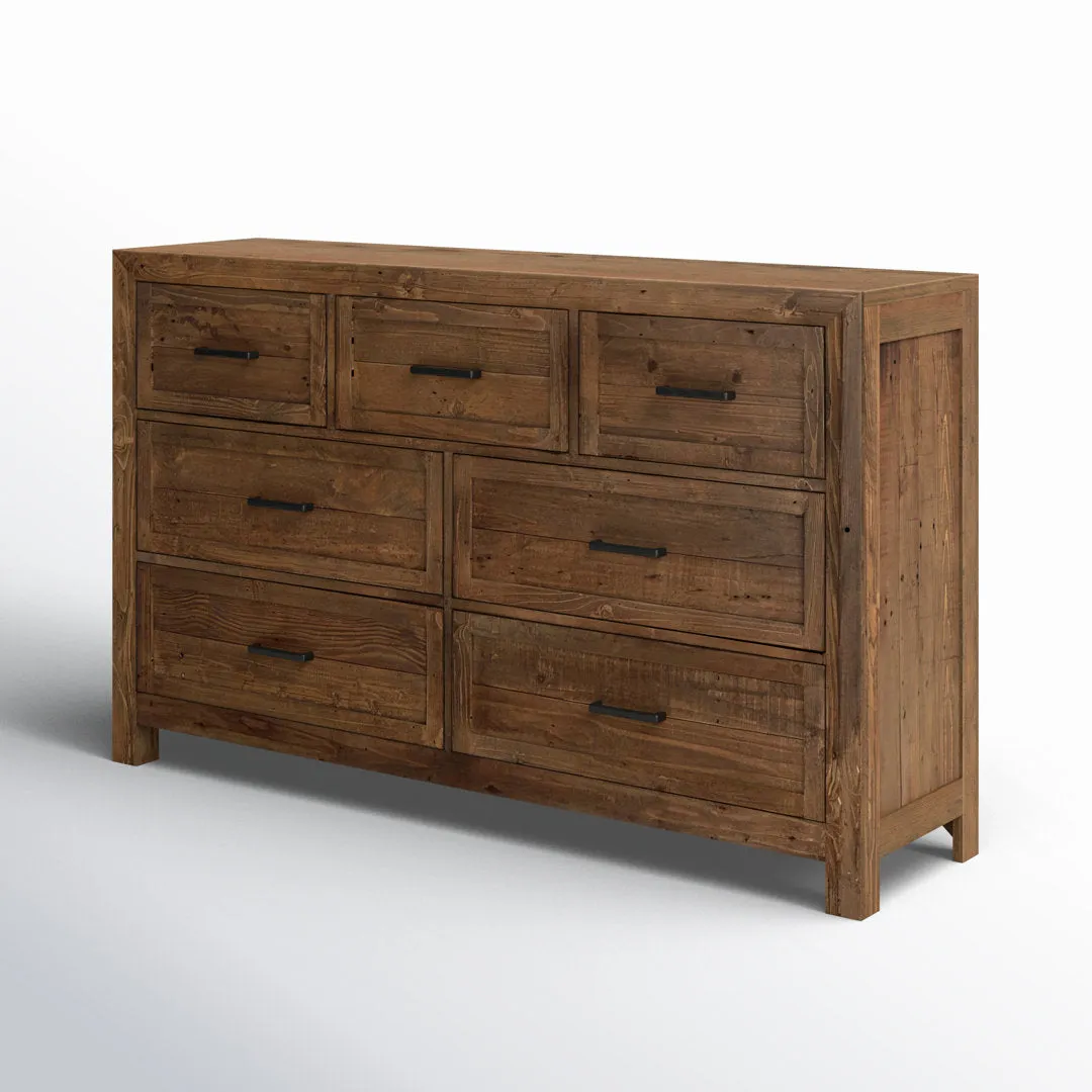 Craigsville 7 Drawer 63" W Solid Wood Dresser Three Posts™