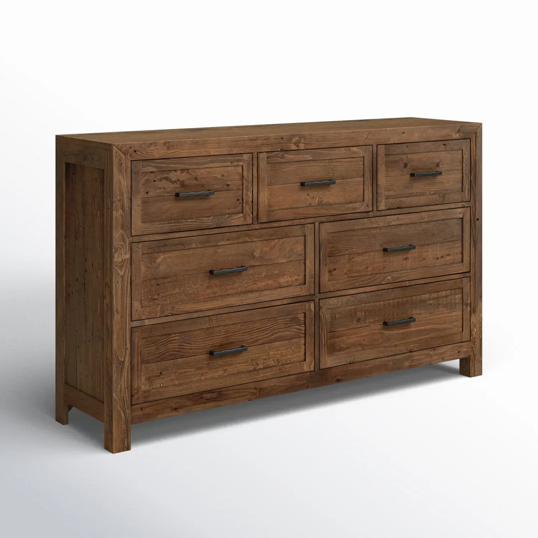 Craigsville 7 Drawer 63" W Solid Wood Dresser Three Posts™