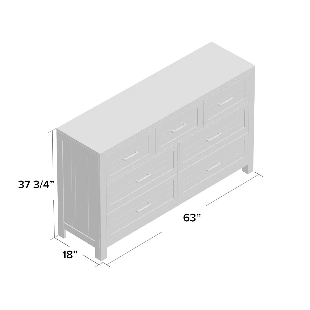 Craigsville 7 Drawer 63" W Solid Wood Dresser Three Posts™