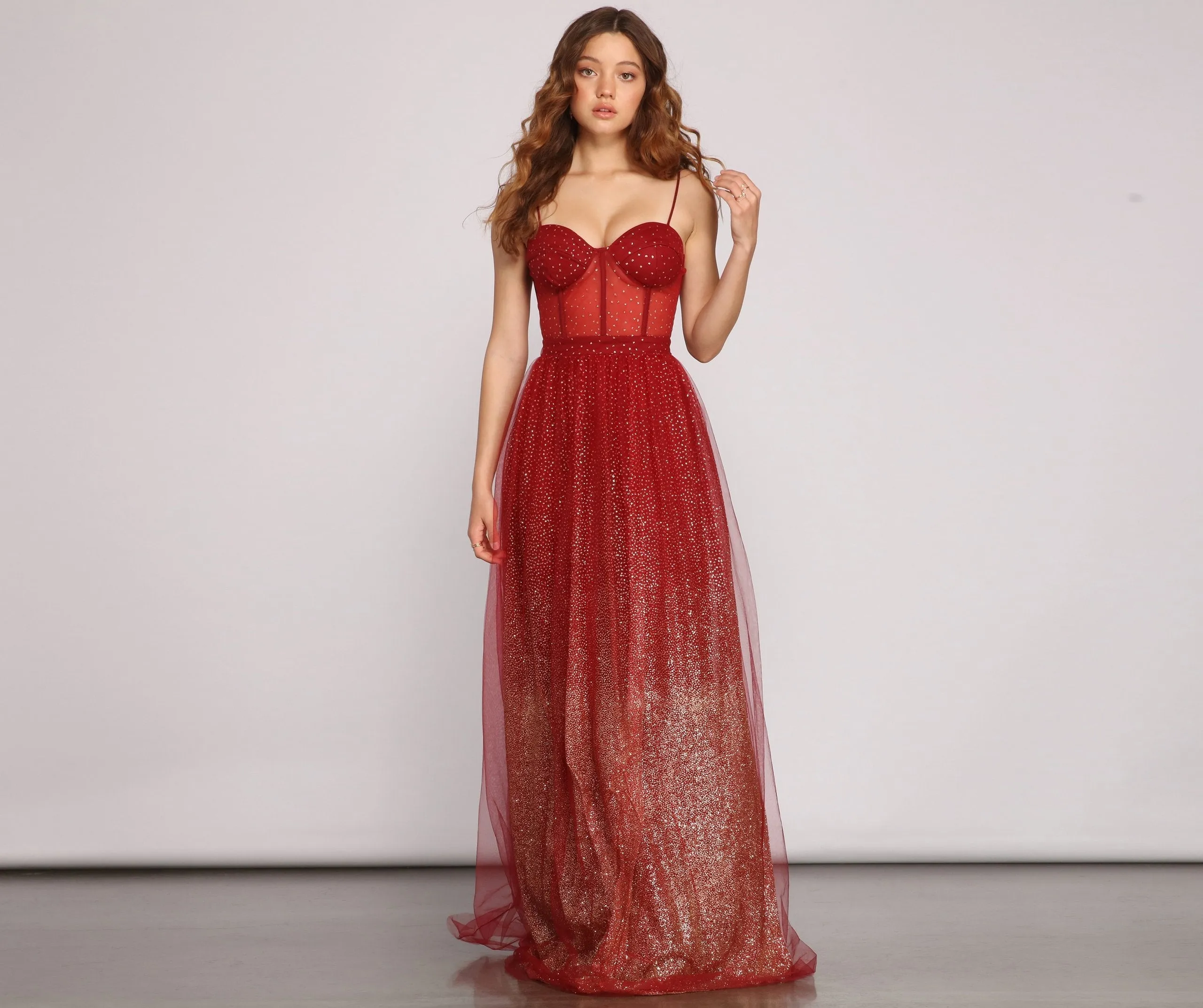 Cressida Formal Stylish Glitter A-Line Dress