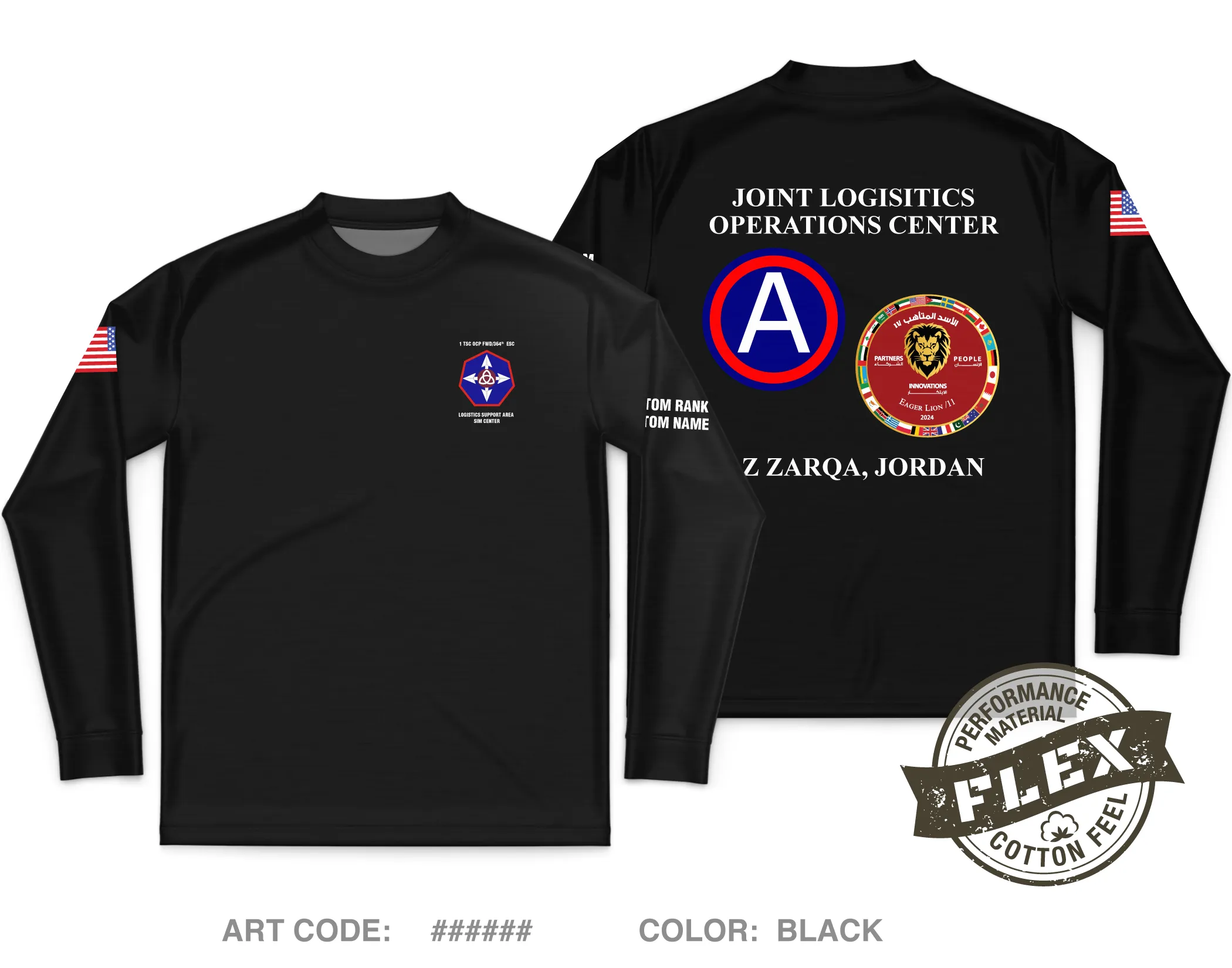 CUSTOM 1TSC OCP|364th ESC Core Men's LS Flex Performance Tee - 5QtbST