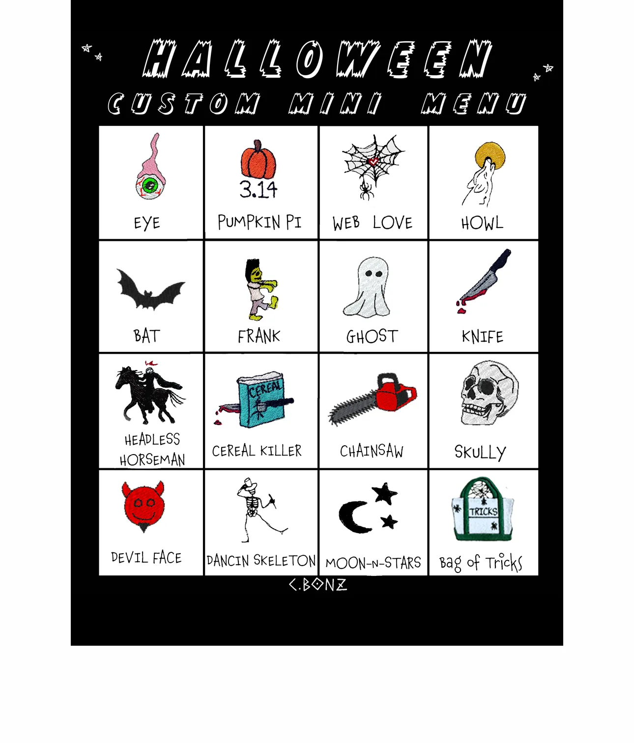 Customizable Spooky Single Mini Embroidery Kids' Sweatpants (Copy)