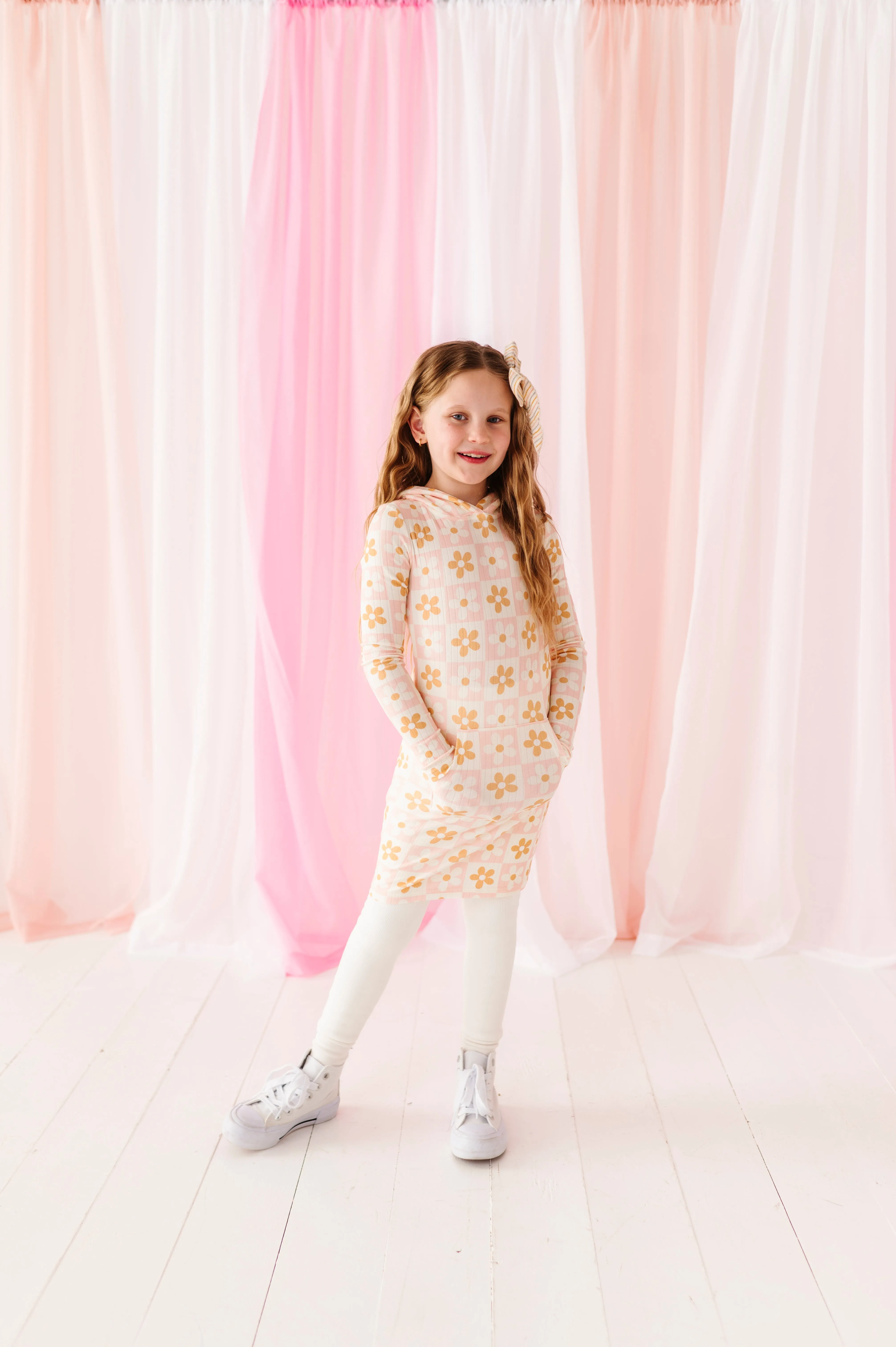 Daisies | Ribbed Hoodie Dress