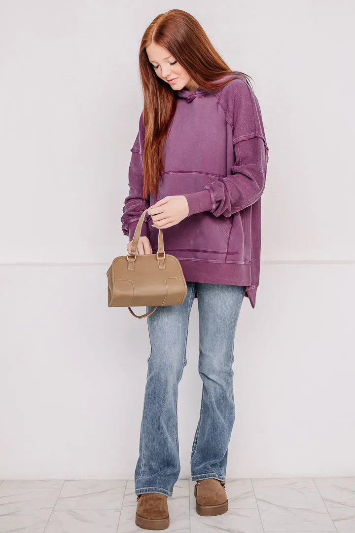 Deb Washed Oversized Hoodie | Berry