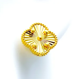 Delightful Opulent 21k Gold Clover Earrings