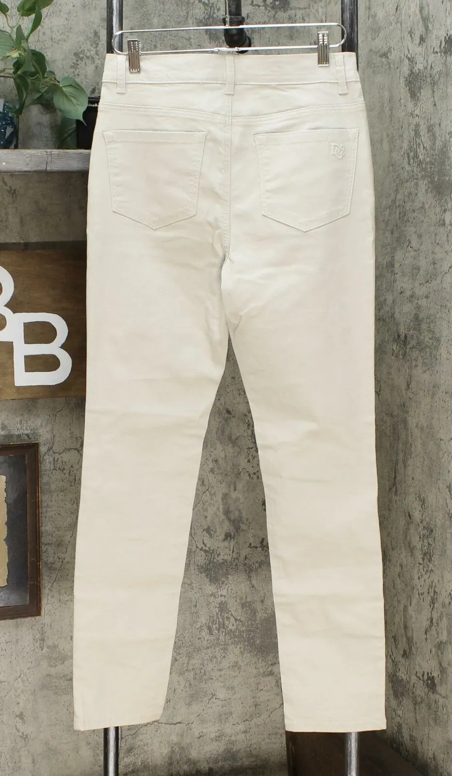 DG2 by Diane Gilman Classic Stretch Artwork Printed Jeans Khaki 6 Tall
