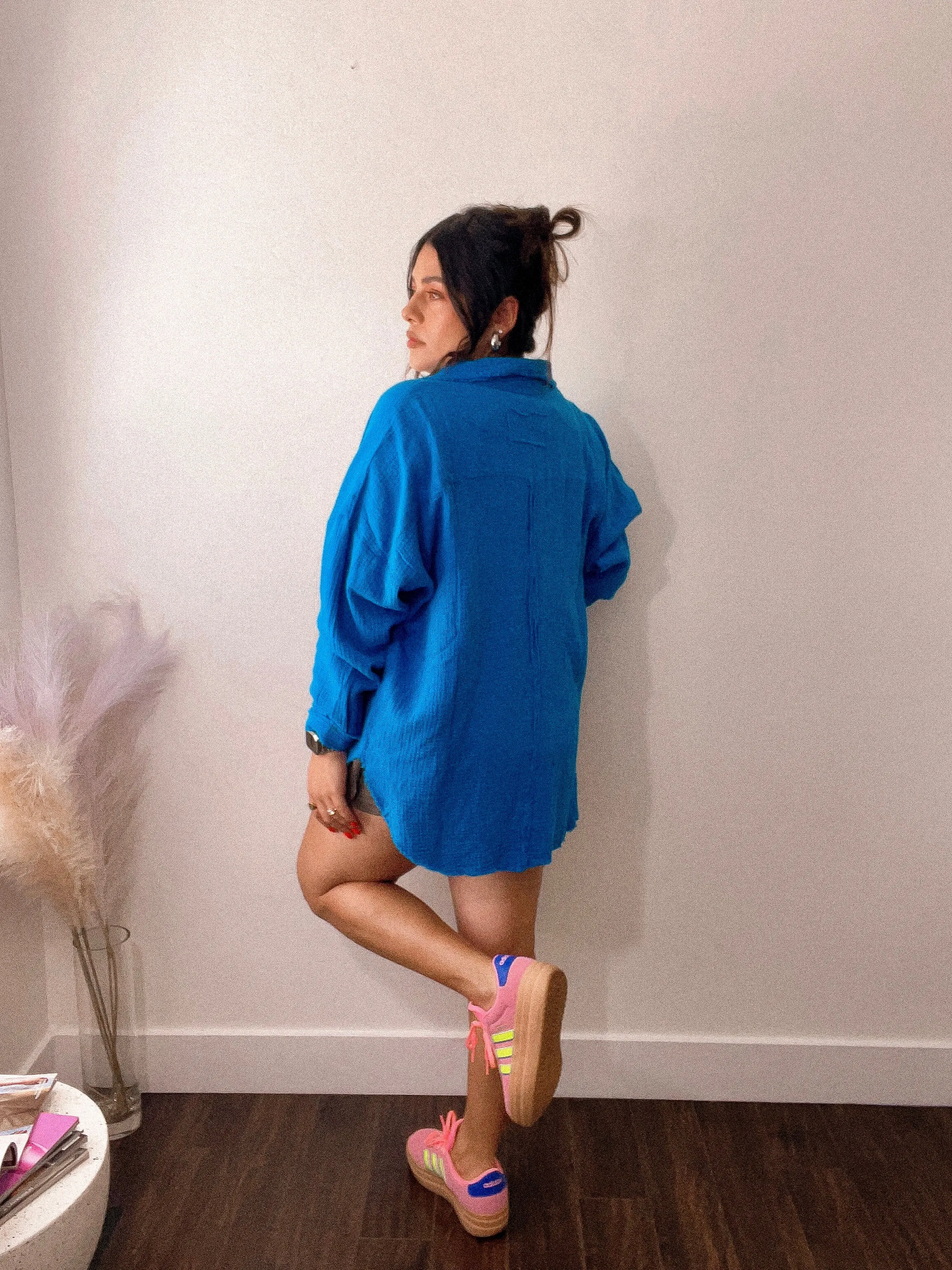 Double Gauze Buttondown Shirt *OCEAN BLUE*