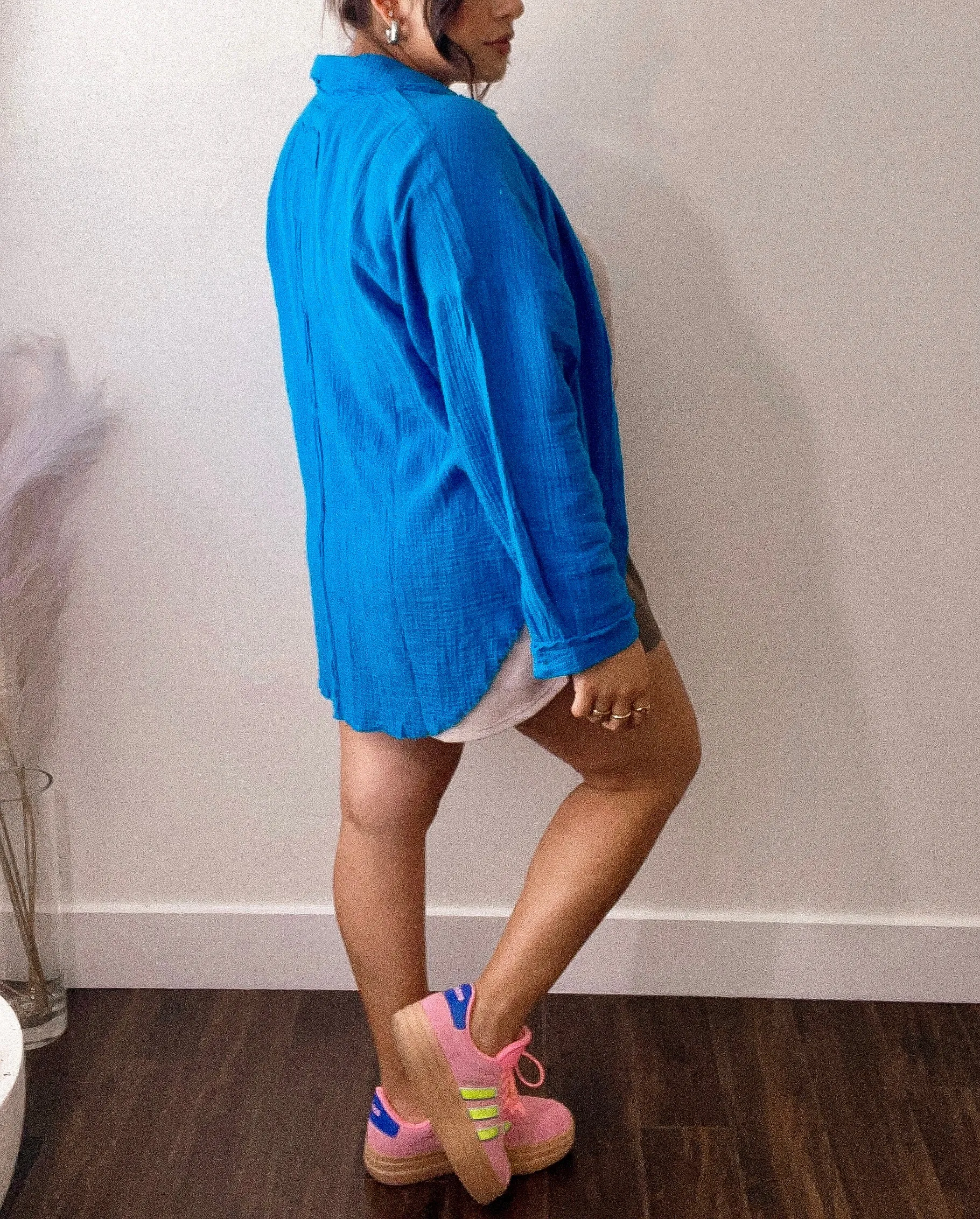 Double Gauze Buttondown Shirt *OCEAN BLUE*