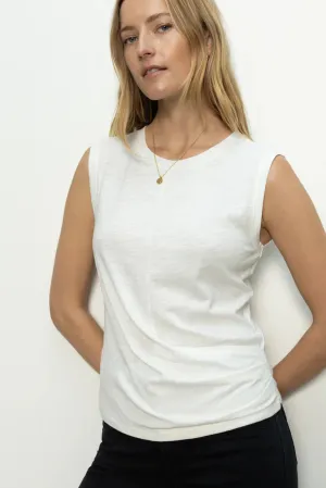 Draped Tank in White