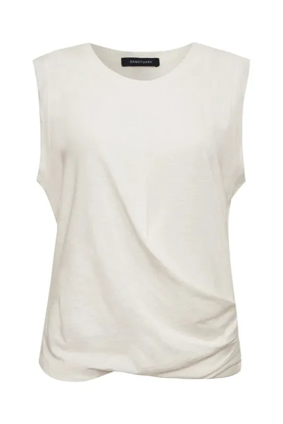 Draped Tank in White