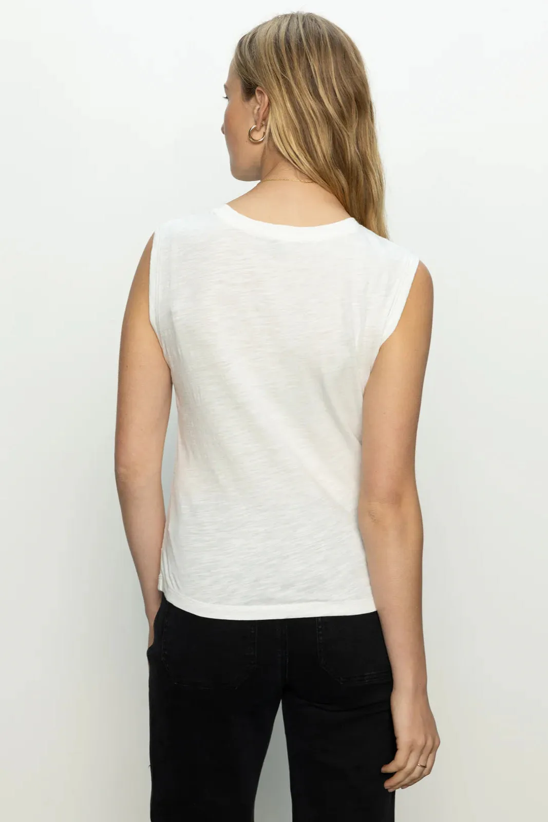 Draped Tank in White