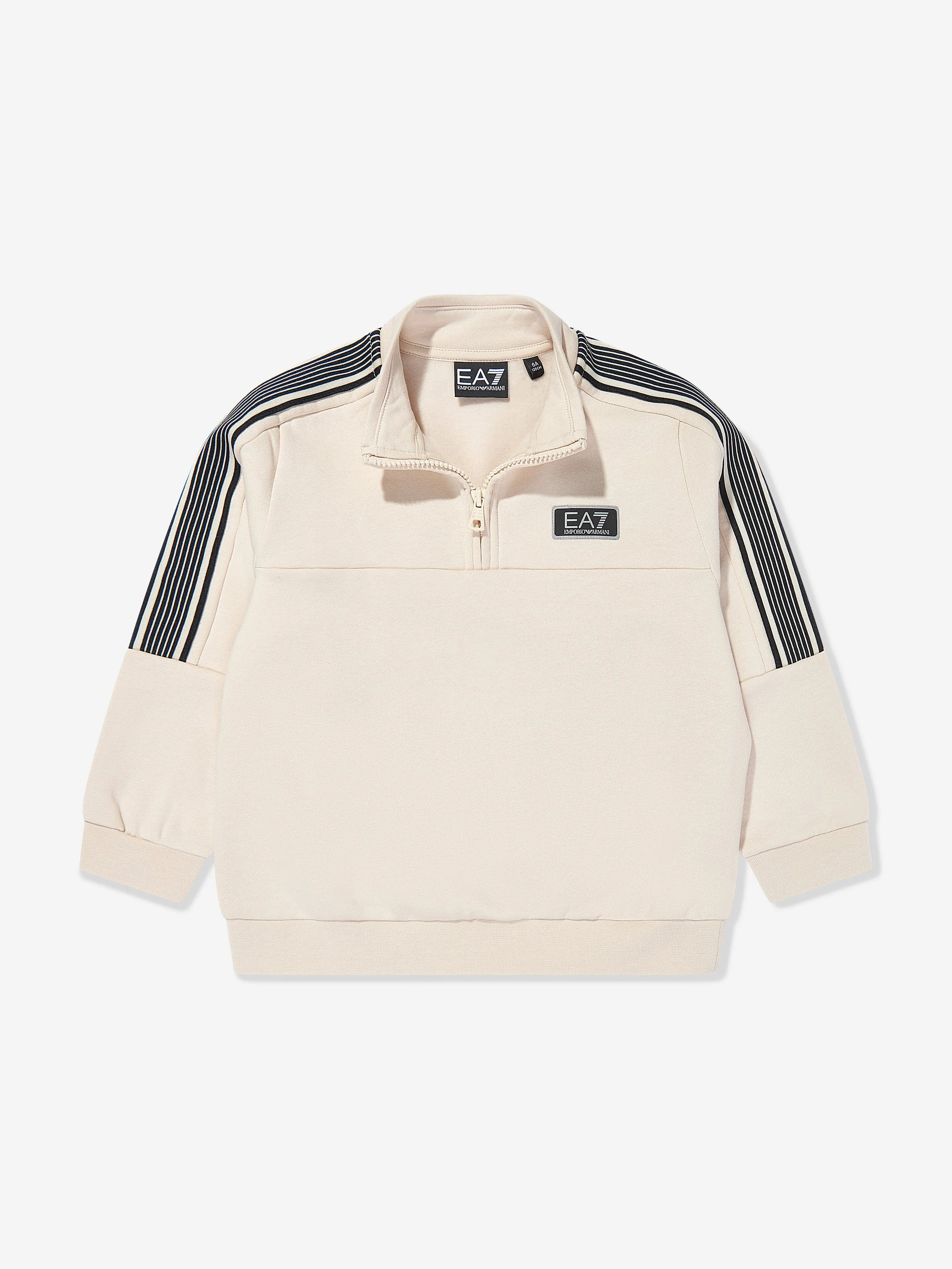 EA7 Emporio Armani Boys Logo Sweatshirt in Beige