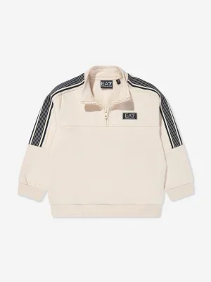 EA7 Emporio Armani Boys Logo Sweatshirt in Beige