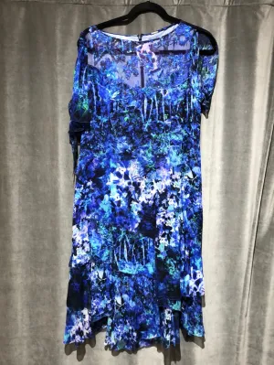 Elie Tahari Blue Colored Printed Dress
