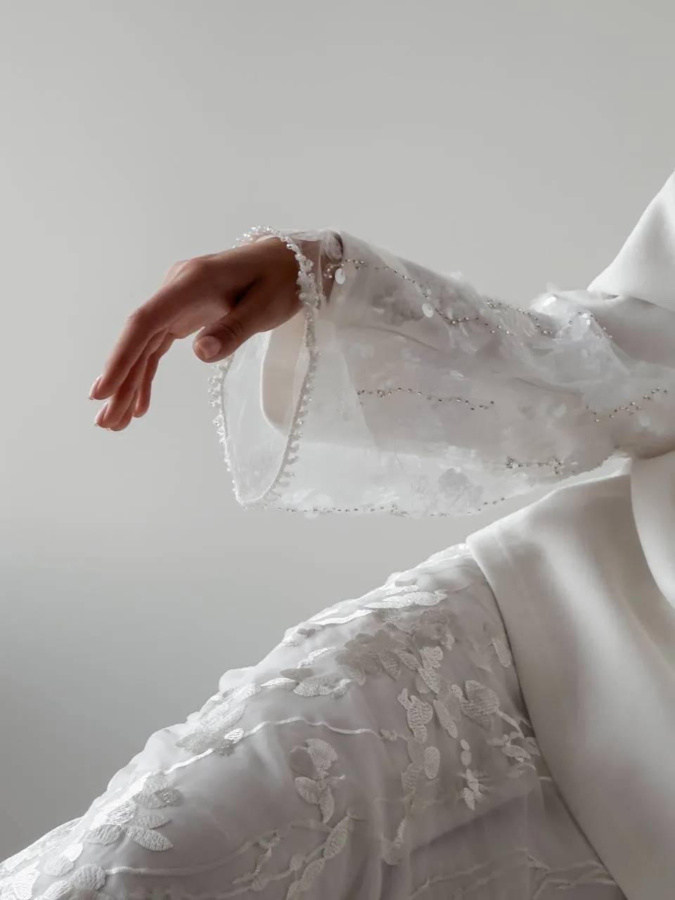 Embroidered White Midi Skirt