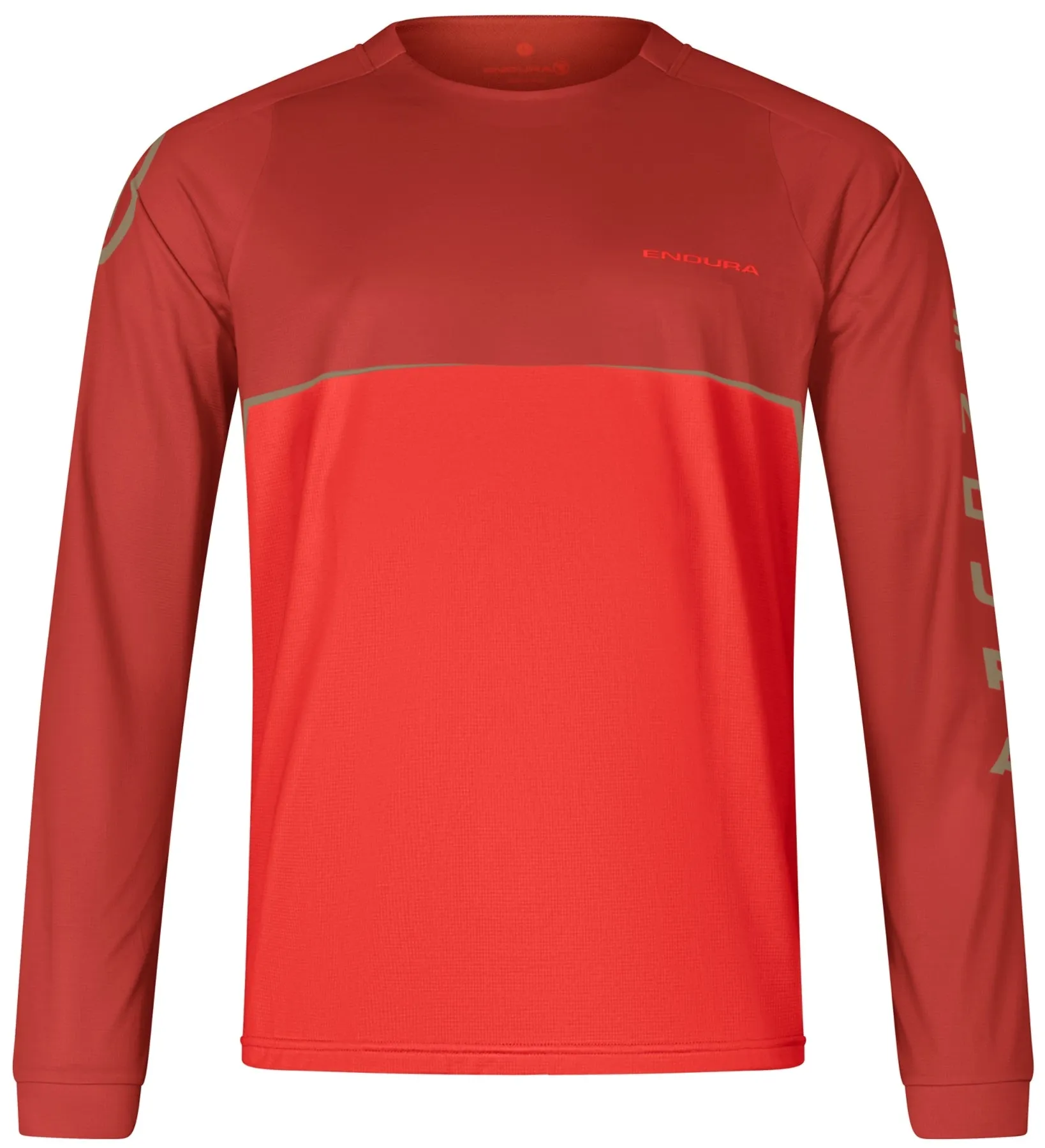 Endura Core Printed Long Sleeve Mens Cycling Jersey - Red