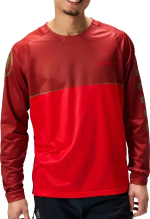 Endura Core Printed Long Sleeve Mens Cycling Jersey - Red