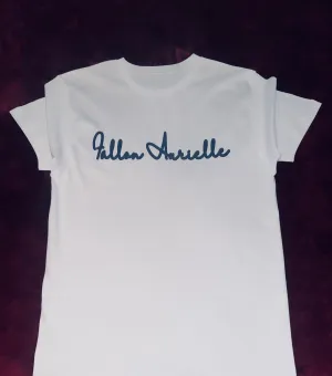 Fallon Aurielle Unisex Signature Classic T-Shirt (White, Denim Blue & Black)