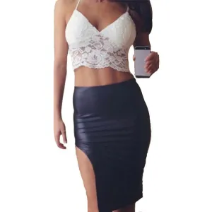 Fashion Women Lace Bralet Bra Crop Top Ladies Camisole Party Halter Tank Tops