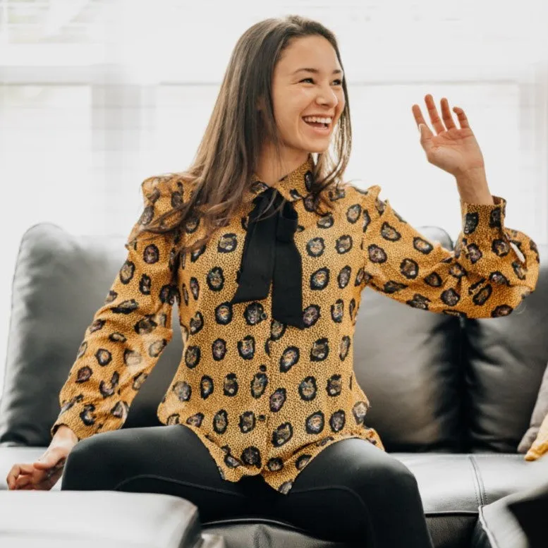 Fierce Printed Bow Blouse