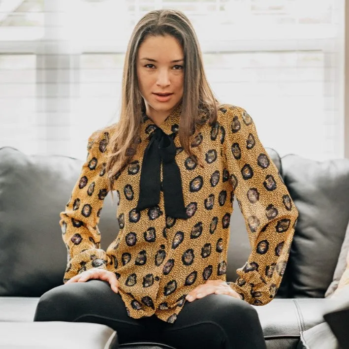 Fierce Printed Bow Blouse
