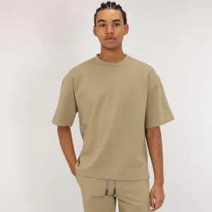 Fleece Solid Boxy Tee - Elm