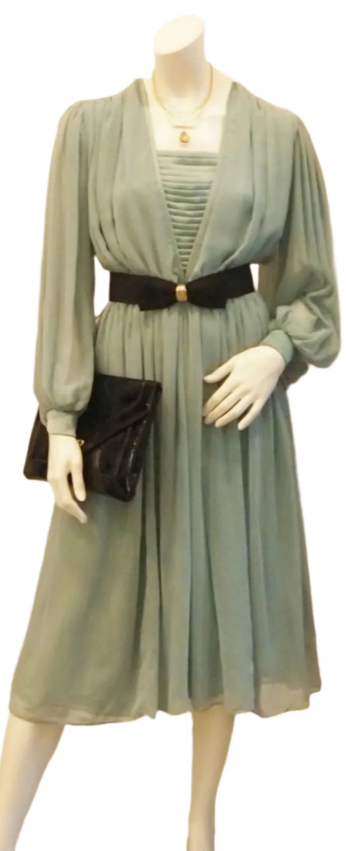 FLOWY SEAFOAM GREEN VINTAGE DRESS